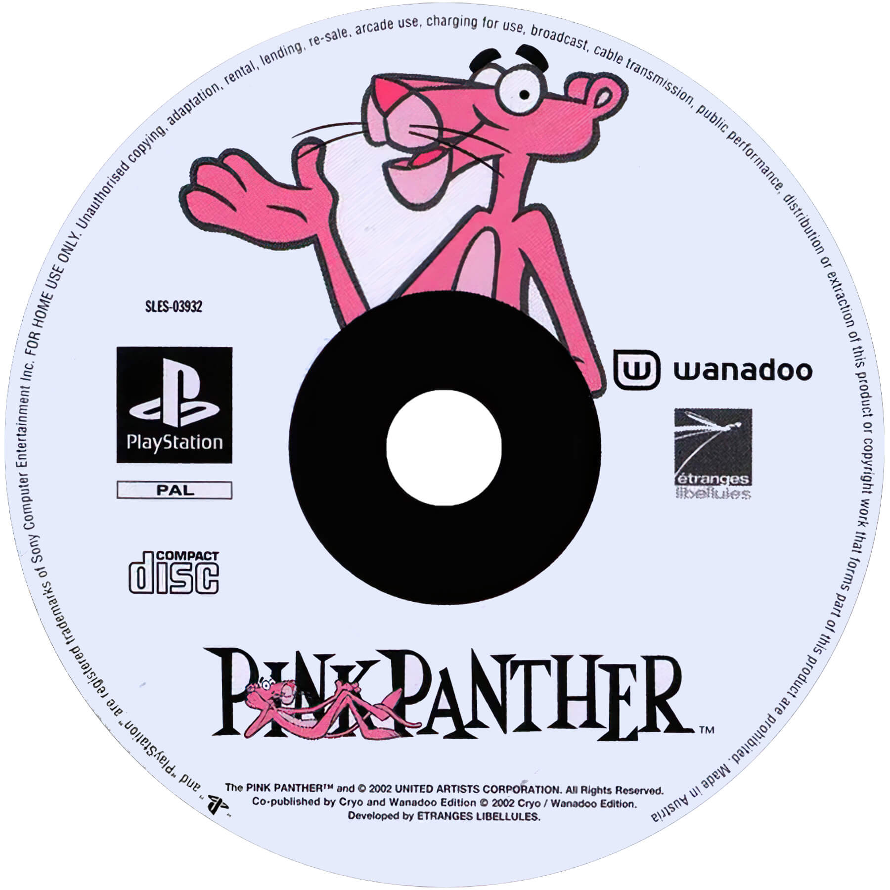 Лицензионный диск NTSC Pink Panther Pinkadelic Pursuit для PlayStation